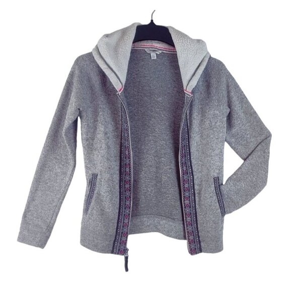 Nordic Cardigan Hoodie by American Eagle Outfitters Ski Skater Cottage Faux Flee - Picture 1 of 9